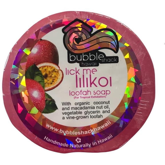 Bubble Shack Hawaii 853686006688 Lick Me Lilikoi Loofah Soap