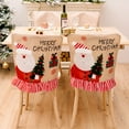 thumbnail image 5 of Christmas Decorations, Holiday Chair Cover, Festive Snowman Santa Claus Scene, Soft Cloth Material, Easy to Clean, Protective and Decorative for Dining Chairs, 5 of 7