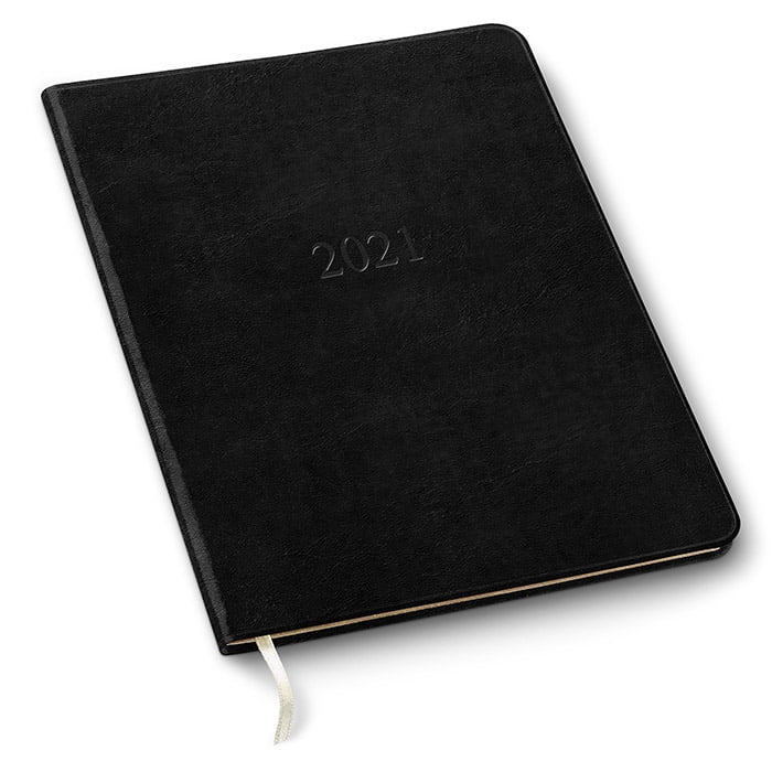 2021 Leather Large Monthly Planner Soft cover 9.75 x 7.50 Acadia Navy 