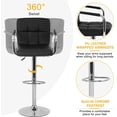 thumbnail image 7 of YRLLENSDAN Counter Height Bar Stools with Back Sets of 2, Barstools 2 Set Adjustable Height Modern Swivel Bar Stool PU Leather Full Back Bar Chairs for Kitchen, Black, 7 of 7