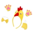 thumbnail image 4 of Conjunto de disfraz de animal de pollo 3D lindo vestido elegante para fiesta de cumpleaños de utilería de cosplay Cola amarilla amarilla, 4 of 8