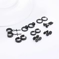 thumbnail image 3 of Juego de 8 pares de pendientes de aro de acero inoxidable Yashi para hombre, 3 of 5