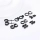 thumbnail image 3 of Juego de 8 pares de pendientes de aro de acero inoxidable Yashi para hombre, 3 of 5
