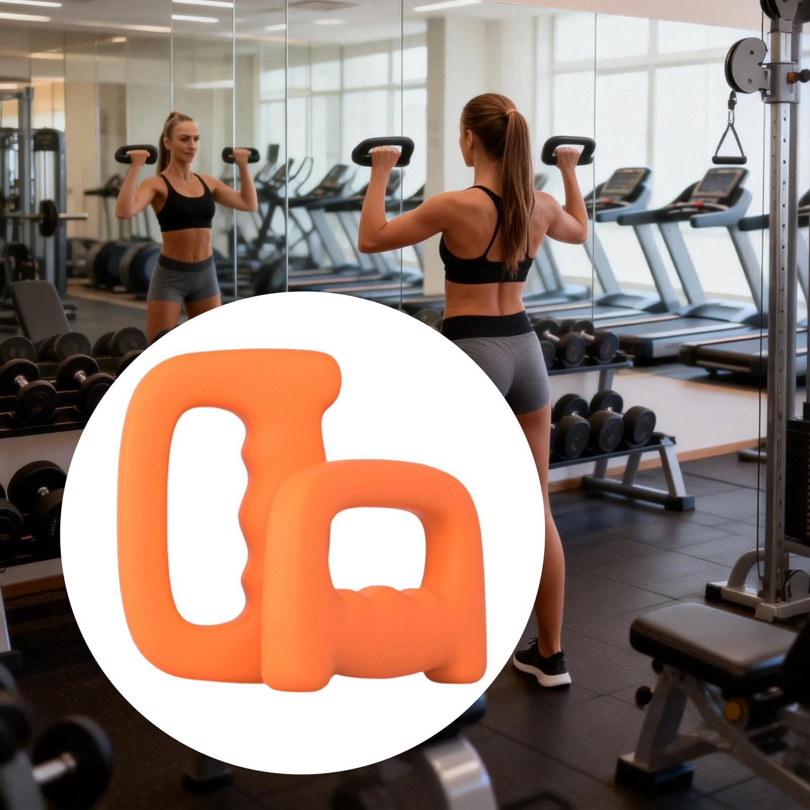 Dualoai 2Pcs Dumbbells Dumbbells Set Nonslip Ergonomic Hand Weights for Cardio Exercise Orange 1.5KG