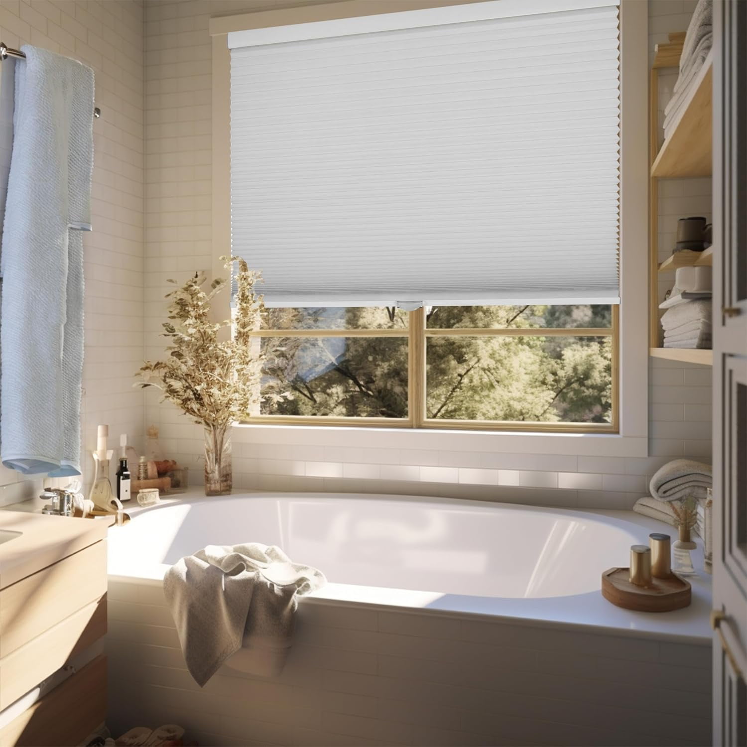 Chicology White Cordless Blackout Cellular Shades 24.25 in. W x 48 in. L