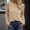 thumbnail image 6 of Besolor Women's Long Sleeve Shirts Casual Lightweight Crewneck Basic Knit Tops Fall Fashion Clothes, 6 of 7