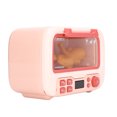 thumbnail image 5 of Simulación de horno de microondas, modelo de música ligera, cuchillo, tenedor, modelo de comida, juguetes de cocina en miniatura para niños, color rosa, 5 of 5