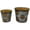 Yellow, variant on S/2 Metal Pots Planters Buckets Fall Autumn Thanksgiving Decor Maple Leaf Design Indoor Outdoor 5.5" & 4.5" H Purple