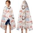 thumbnail image 3 of Baseball Game Pattern Hooded Bath Towel，60"x35" for Ages 3 To 12 Kids, Quick Dry Lightweight Soft Microfiber Hood Beach Towel Cover Up for Kids, 3 of 7