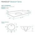 thumbnail image 2 of Transolid Vt36.75X22-1Ou-4 Silestone 36" Quartz Vanity Top - Stellar Snow, 2 of 7