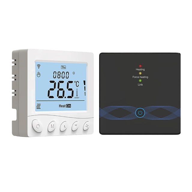 Yeacher WIFI Thermostat de Chaudière Intelligente avec Récepteur 3,2 Pouces LCD Thermostat Intelligent avec Application & Commande Vocale Thermostat Programmable Numérique