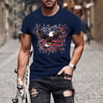 thumbnail image 2 of Vetsdori Men's Fourth of July Tshirts Short Sleeve Red White and Blue Pullover Eagle Outdoor,Independence Day Crew Neck Patriotic Tops for Men, 2 of 6