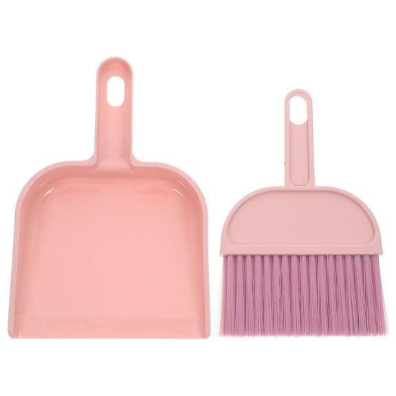 ULTNICE 1 Set Compact Whisk Broom and Dustpan for Car Cleaning Pink Nylon