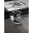 thumbnail image 5 of Dorunmo Skull Necklace 925 Sterling Silver Skeleton Lover Pendant Crescent Moon Necklace Gothic Jewelry Anniversary Wedding Halloween Gifts for Wife Girlfriend Couple, 5 of 6