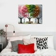 thumbnail image 5 of JRXY Canvas Prints Wall Art Decor Large Four Seasons Tree Picture Spring Summer Autumn Winter Tree Painting Artwork for Home Dining Room Kitchen Decor Stretched and Framed 16x12in, 5 of 6