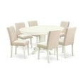 thumbnail image 2 of East West Furniture Avon 7-piece Wood Dining Set with Fabric Seat in White, 2 of 5