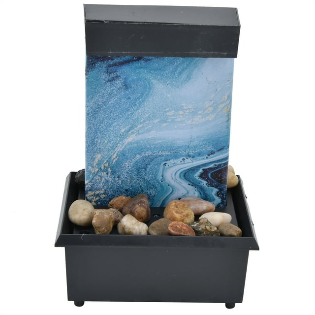 Fuente De Escritorio LED, Fuente De Agua De Mesa A La Moda Con Piedras Para Dormitorio Para Sala De Estar Para El Hogar