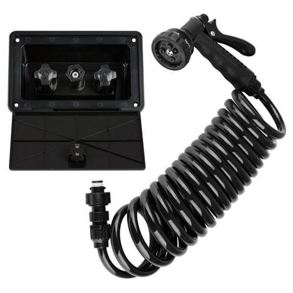 Dura Faucet DF-SA189-BK Exterior Spray Port Kit With Multi-Spray Hose