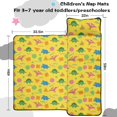 thumbnail image 5 of Yellow Dinosaurs Geometric Pattern Teens Toddler Nap Mat with Pillow, Sleeping Mat Bag for Preschool Daycare 59"x22", 5 of 6