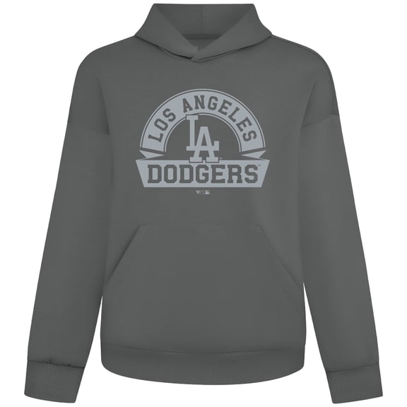 Men's Levelwear Gray Los Angeles Dodgers Luxe Signature Banner Arch Tri-Blend Hoodie