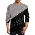 thumbnail image 1 of Blusas y camisas de manga larga y cuello redondo para hombre, estilo casual, estampado, cuello redondo, manga corta, poliéster, 1 of 4