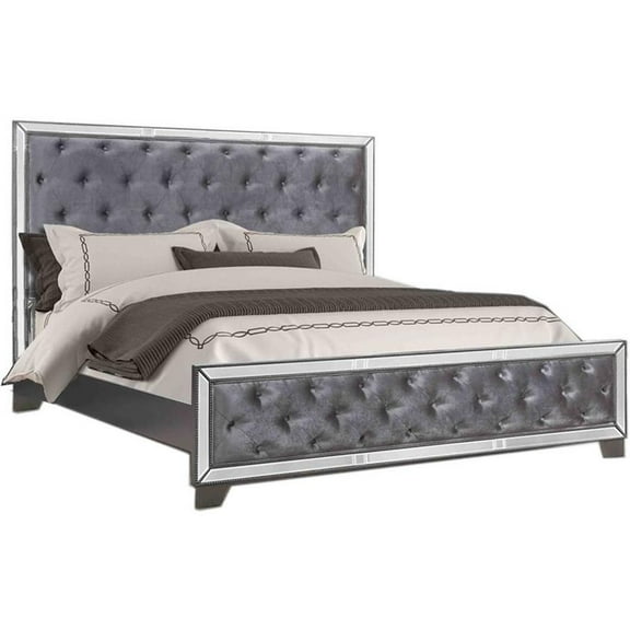 Pemberly Row Modern Wood California King Bed in Sedona Silver