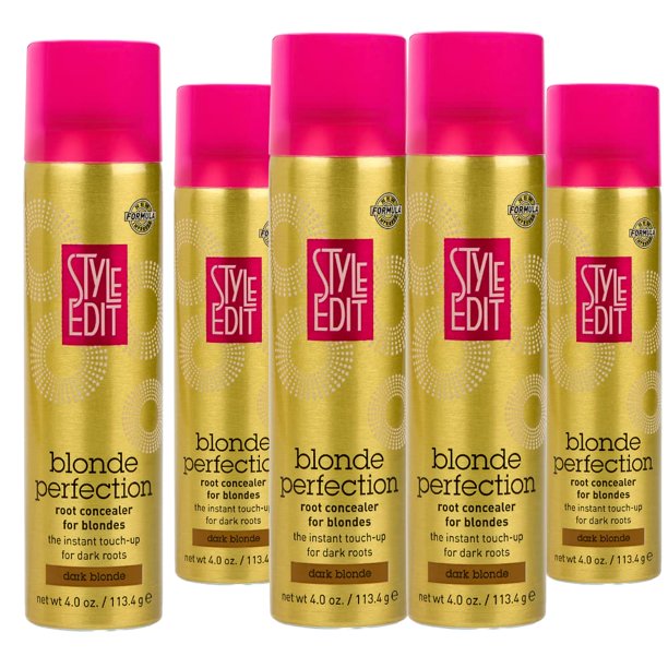 Style Edit Rubio Oscuro Corrector De Raíces Spray De Retoque Cubre Instantáneamente Grises Y Raíces Oscuras - Calidad De Salón Profesional Rubio Perfección Grises Cubren Productos Para El Cabello Para