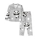 thumbnail image 1 of Balery Pandas Conjunto de Pijama con Estampado para Mujer, Conjunto de Dos Piezas con Manga Larga, Ropa de Dormir Suave con Bolsillos, Pijamas Cómodos-Large, 1 of 7