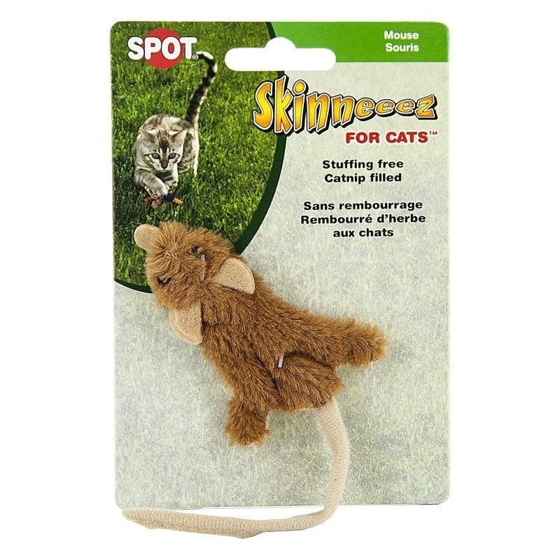 Ethical Pet Spot Skinneeez MouseStuffing-Free Catnip Plush Toy for Cats 