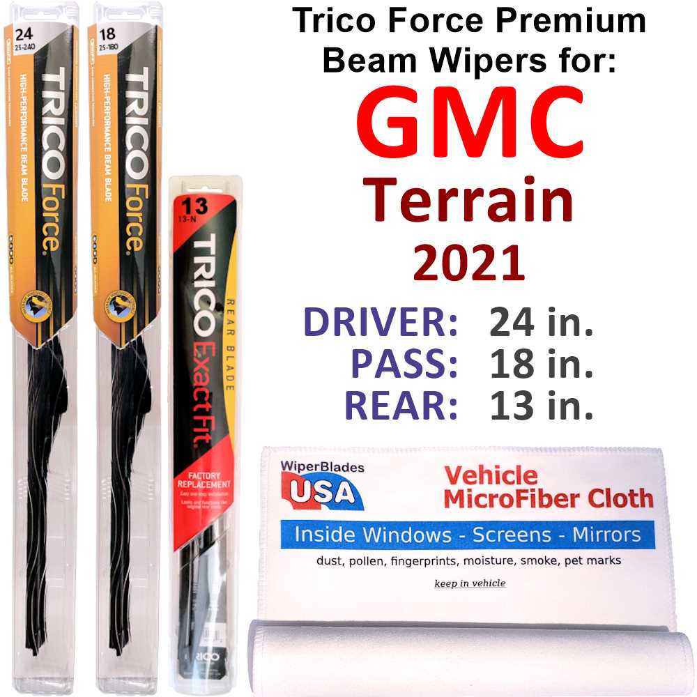 2021 GMC Terrain Performance Beam Wipers (Set of 3) w/Rear Wiper