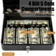 thumbnail image 3 of Caja de efectivo, 11.8l x 9.5w x 3.5h pulgadas, negra, caja de efectivo con bandeja de dinero y cerradura con llave con 4 ranuras para billetes y 5 monedas, caja de seguridad grande con llave, ca, 3 of 5