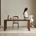 thumbnail image 2 of NessCarsti Brown Modern Farmhouse Wooden Dining Table, Seats 8-10, for Dining/Living Room, 2 of 16
