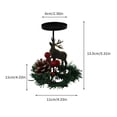 thumbnail image 2 of Christmas Reindeer & Heart Metal Candlestick - Table Centerpiece with Wreath & Red Berries - Festive Holiday Decor Enhancing Warm Ambiance for Christmas Gatherings & Home Tables, 5.31*4.33in, D, 2 of 6