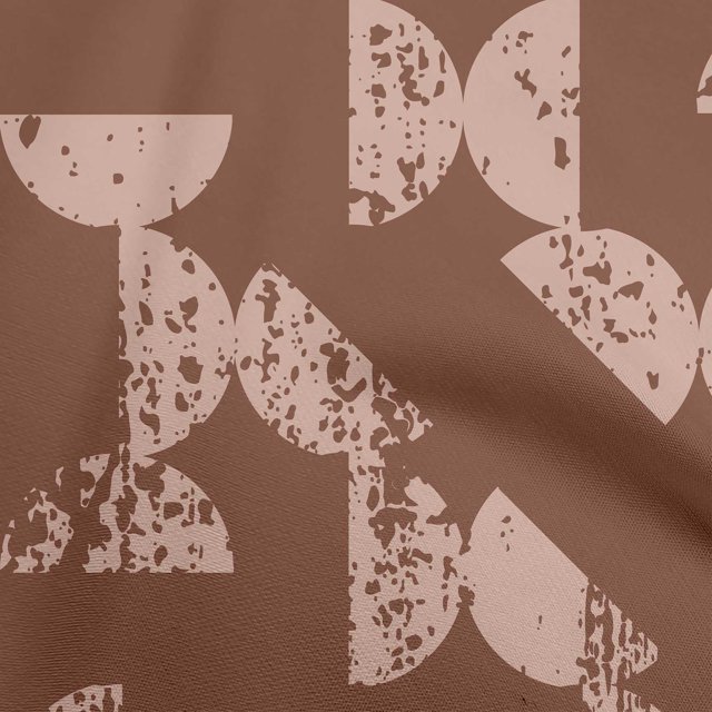 oneOone Viscose Chiffon Brown Fabric Geometric Half Circle Craft Projects Decor Fabric Printed By The Yard 42 Inch Wide