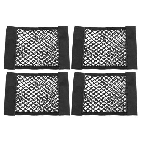 Unique Bargains 4 Pcs Car Trunk Seat Back Elastic Mesh Rear Cargo Net Pickup Van Hammock Luggage Storage 15 x10