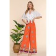 thumbnail image 3 of FASHNZFAB Wide Leg Border Print Woven Pants, 3 of 4