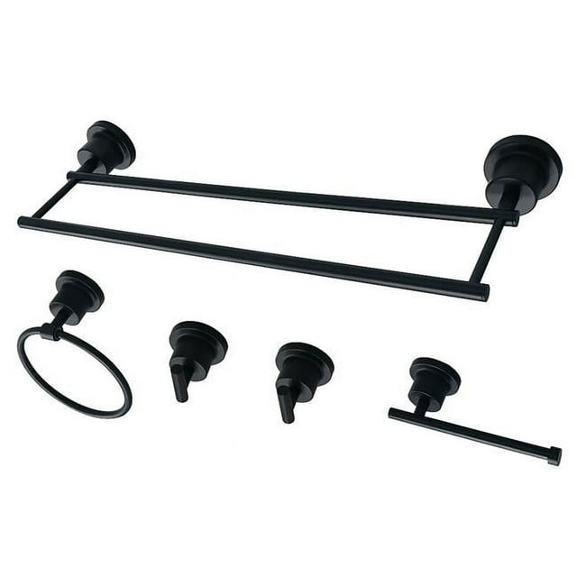 Kingston Brass BAH821318478MB Concord 5 Piece Bathroom Accessory Set - Matte Black