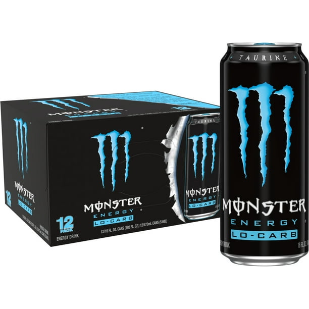 (12 Cans) Monster Energy Drink, Low-Carb, 16 fl oz - Walmart.com
