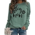 thumbnail image 3 of Gibobby Sudadera oversize mujer Sudadera suelta casual de manga larga con cuello redondo para mujer blusa grande de manga larga(Verde,G), 3 of 4