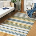 thumbnail image 2 of SAFAVIEH Montauk Kenyon Southwestern Cotton Area Rug, Yellow/Ivory, 6' x 6' Square, 2 of 8