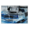 thumbnail image 3 of Heat Resistant Non-Slip Placemats Set of 4 - Modern Abstract Art - Washable Table Mats for Home Wedding Restaurant - Blue and Grey, 18"X12", 3 of 6