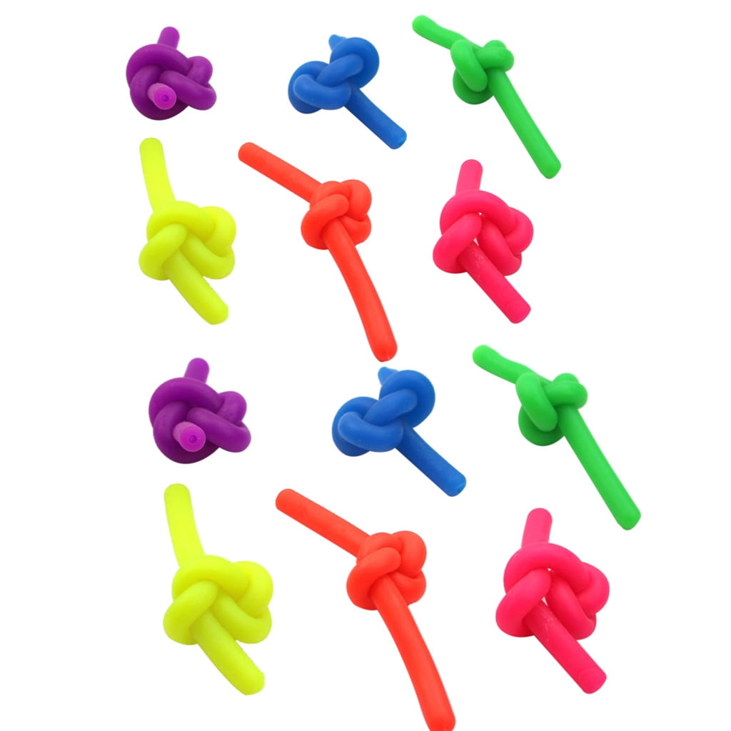 Soft Stretchy String 12Pcs Fidget Toys Anti-Anxiety Squishies Sensory Toys XJZ@ 