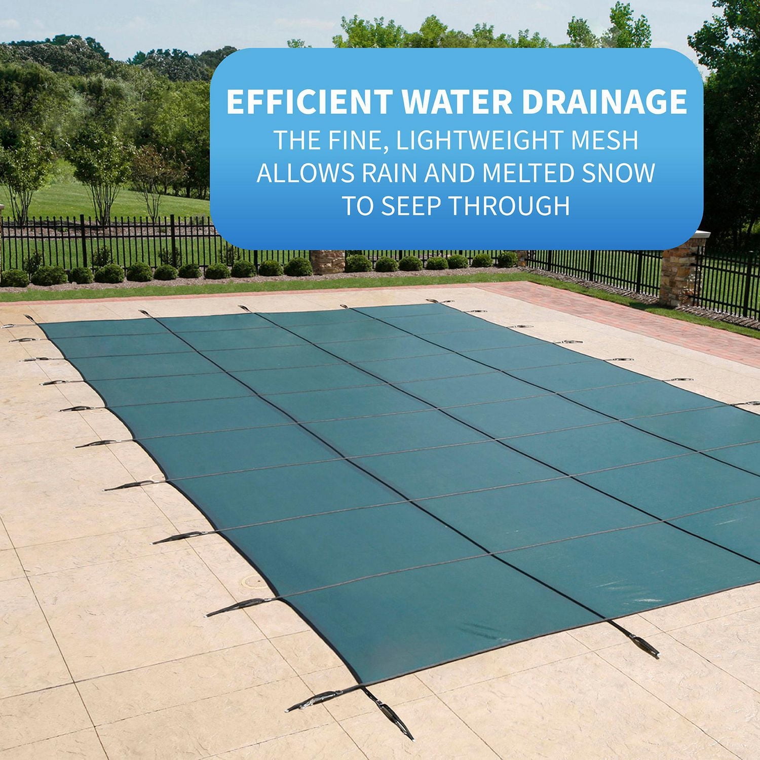 SARAH & 10% WATER FALL カバー7インチ Blue Wave 14-ft x 28-ft Rectangular In Ground Pool Safety Cover