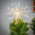 Gerson 13.78in H Electric LED Lighted Starburst Tree Topper, 200 Warm