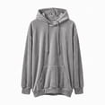thumbnail image 4 of DYTTDG Women’s Solid‑Color Velour Hoodie, Long Sleeve Drawstring Loose‑Fit Hoodie With Front Kangaroo Pocket, Soft Casual Loungewear Sweatshirt for Fall Winter Daily Outfits, 4 of 8