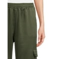 Time and Tru Women's Mid Rise Satin Cargo Jogger Pants, 27" Inseam