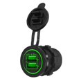 thumbnail image 2 of Toma De Corriente Cargador De Teléfono Celular Automático Cargador De Motocicleta Para Automóvil 5V 4.8A Enchufe USB Dual Con Panel Táctil Interruptor De Encendido / Apagado ANGGREK LED verde, 2 of 8