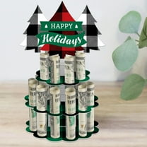 Big Dot of Happiness Holiday Plaid Trees - DIY Buffalo Plaid Christmas Party Money Holder Gift - Cash Cake