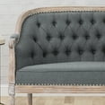 thumbnail image 6 of GDF Studio Phillips Traditional Fabric Tufted Upholstered Loveseat, Dark Gray and Antique, 6 of 8