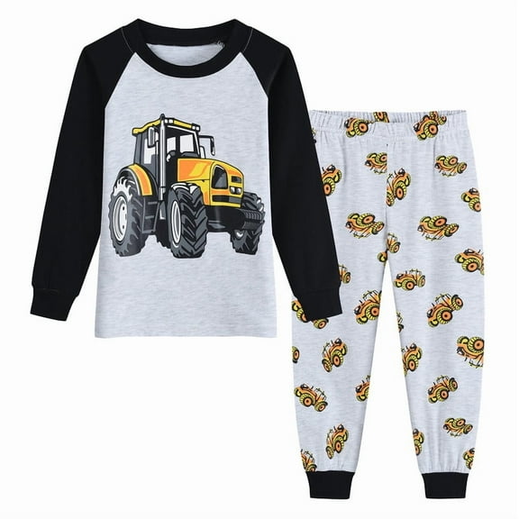 Little Hand Boys Pajamas 2 Pieces Snug-fit Long Set 100% Cotton Toddler Pjs Sleepwear Size 2-7T